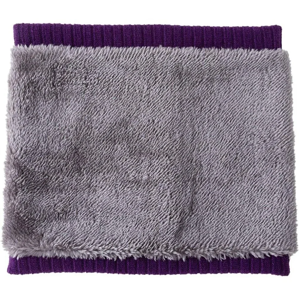 Men's Purple Winter Ski Neck Gaiter Face Scarf Fleece Lined Windproof Scarves